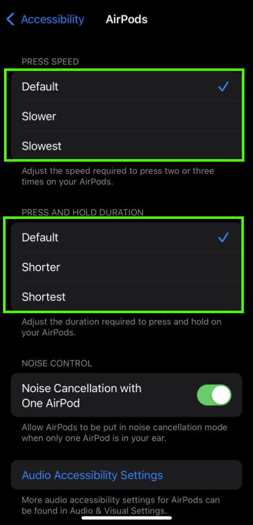 Customize the press speed and press duration of the Force Sensor on AirPods Pro.